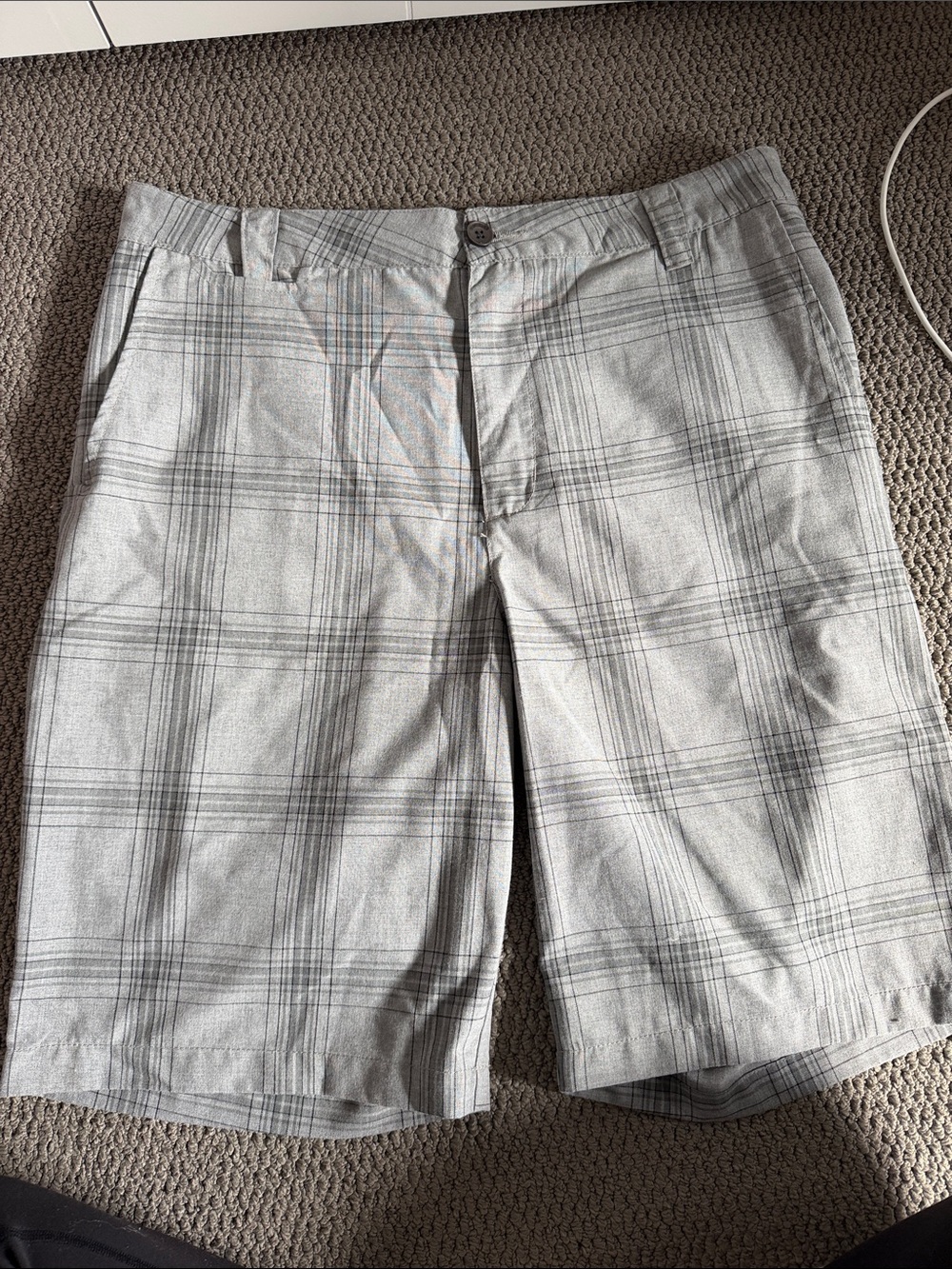 Men's Gray Plaid Quicksilver Shorts